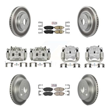 Front Rear Disc Brake Caliper Coat Rotor Ceramic Pad Kit (10Pc) For Subaru Forester 2.0L KCG-102112N