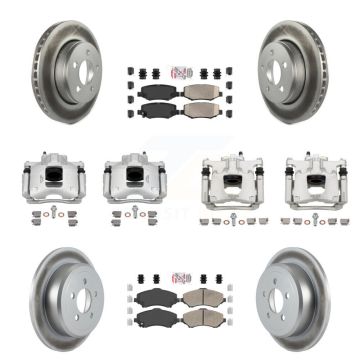 Front Rear Disc Brake Caliper Coated Rotors And Ceramic Pads Kit (10Pc) For Dodge Nitro KCG-102119N