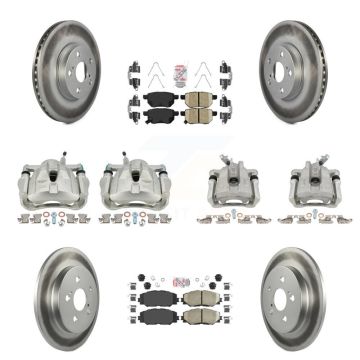 Front Rear Brake Caliper Coat Rotor And Ceramic Pad Kit (10Pc) For Toyota Corolla Matrix KCG-102121N