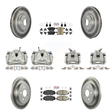 Front Rear Brake Caliper Coat Rotor And Ceramic Pad Kit (10Pc) For Toyota Corolla Matrix KCG-102124N