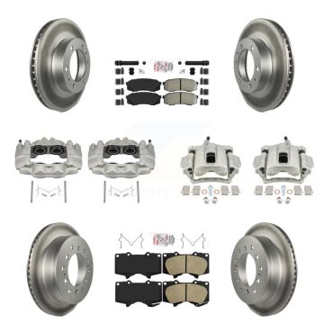 Front Rear Brake Caliper Coat Rotor And Ameribrakes Pad Kit (10Pc) For Toyota FJ Cruiser KCG-102133N