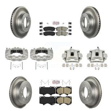 Front Rear Brake Caliper Coat Rotor And Ameribrakes Pad Kit (10Pc) For Toyota FJ Cruiser KCG-102135N