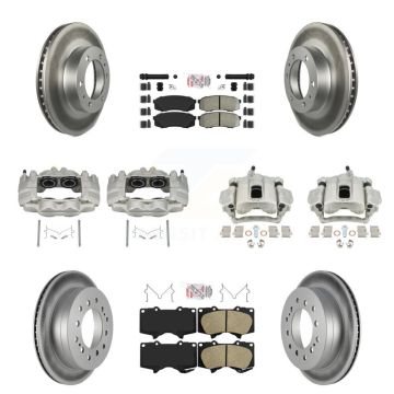 Front Rear Brake Caliper Coat Rotor And Ameribrakes Pad Kit (10Pc) For Toyota FJ Cruiser KCG-102137N