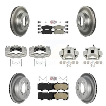 Front Rear Brake Caliper Coat Rotor And Ameribrakes Pad Kit (10Pc) For Toyota FJ Cruiser KCG-102139N