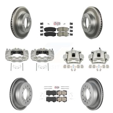 Front Rear Brake Caliper Coat Rotor And Ameribrakes Pad Kit (10Pc) For Toyota FJ Cruiser KCG-102140N