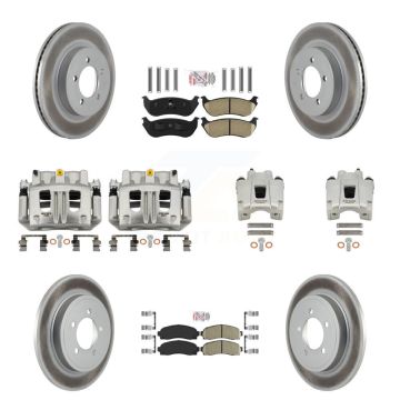 Front Rear Brake Caliper Coat Rotor And Ceramic Pad Kit (10Pc) For Ford Explorer Mercury KCG-102141N