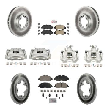 Front Rear Brake Caliper Coat Rotors & Semi-Metallic Pad Kit (10Pc) For Ford Transit-250 KCG-102155N