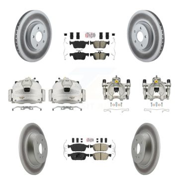Front Rear Brake Caliper Coat Rotor & Ameribrakes Pad Kit (10Pc) For Ford Escape Lincoln KCG-102183N