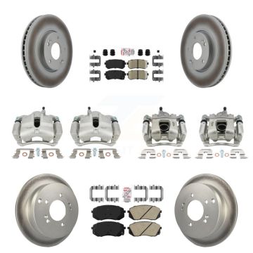 Front Rear Brake Caliper Coat Rotor And Ceramic Pad Kit (10Pc) For 2016 Kia Sportage AWD KCG-102201N