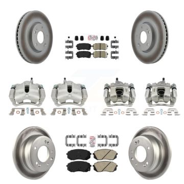 Front Rear Brake Caliper Coat Rotor And Ceramic Pad Kit (10Pc) For 2016 Kia Sportage FWD KCG-102205N