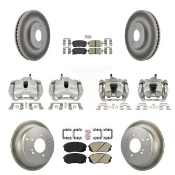 Front Rear Brake Caliper Coat Rotor And Ceramic Pad Kit (10Pc) For 2016 Kia Sportage AWD KCG-102209N