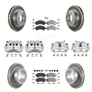Front Rear Brake Caliper Coat Rotor Semi-Metallic Pad Kit (10Pc) For Sprinter 3500 Dodge KCG-102232N