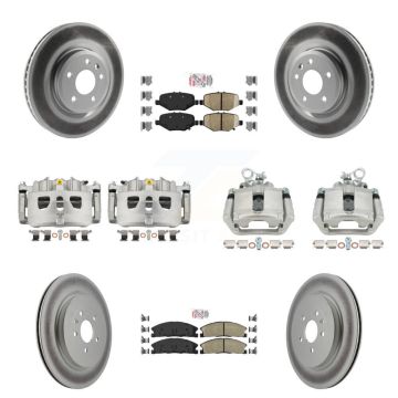 Front Rear Brake Caliper Coat Rotors Ceramic Pad Kit (10Pc) For 2013 Ford Explorer Sport KCG-102242N