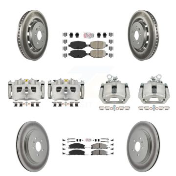 Front Rear Brake Caliper Coat Rotors Ameribrakes Pad Kit (10Pc) For Ford Explorer Police KCG-102258N