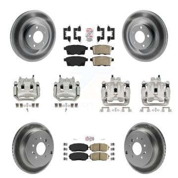 Front Rear Brake Caliper Coat Rotor And Ceramic Pad Kit (10Pc) For Ford Edge Lincoln MKX KCG-102271N