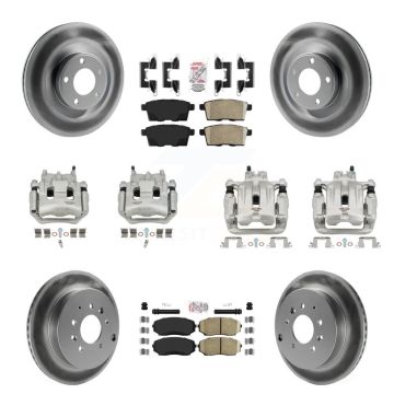 Front Rear Brake Caliper Coat Rotor And Ceramic Pad Kit (10Pc) For Ford Edge Lincoln MKX KCG-102272N
