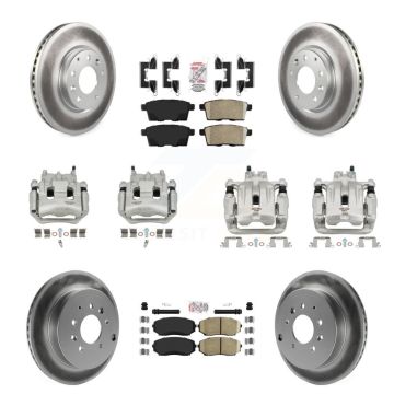 Front Rear Brake Caliper Coat Rotor Ceramic Pad Kit (10Pc) For 2007-2009 Lincoln MKX FWD KCG-102276N