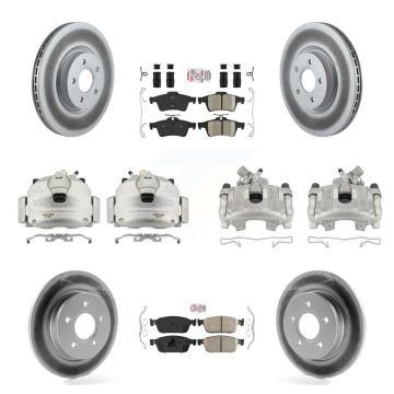 Front Rear Brake Caliper Coat Rotor & Ceramic Pad Kit (10Pc) For 2013-2018 Ford Focus ST KCG-102279N