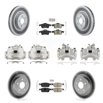 Front Rear Brake Caliper Coat Rotor & Ceramic Pad Kit (10Pc) For 2013-2018 Ford Focus ST KCG-102280N