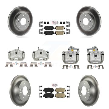 Front Rear Brake Caliper Coat Rotors & Ceramic Pad Kit (10Pc) For Hyundai Elantra GT Kia KCG-102285N