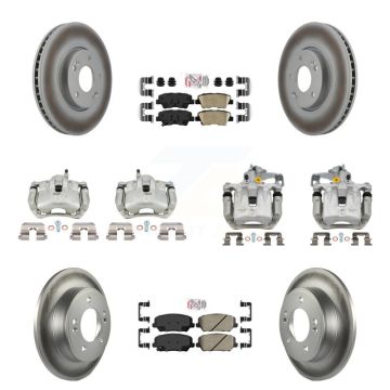 Front Rear Brake Caliper Coat Rotor & Ceramic Pad Kit (10Pc) For Kia Forte SX with Sedan KCG-102287N