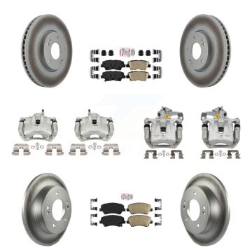 Front Rear Brake Caliper Coat Rotor & Ceramic Pad Kit (10Pc) For Kia Forte SX with Sedan KCG-102291N