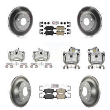 Front Rear Brake Caliper Coat Rotor Ceramic Pad Kit (10Pc) For Kia Forte Hyundai Elantra KCG-102293N