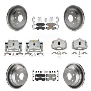 Front Rear Brake Caliper Coat Rotor Ameribrakes Pad Kit (10Pc) For Chevrolet GMC 1500 XL KCG-102301N