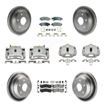 Front Rear Brake Caliper Coat Rotors Semi-Metallic Pad Kit (10Pc) For Chevrolet GMC 1500 KCG-102303N