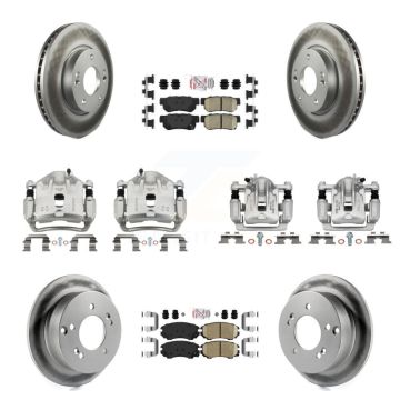Front Rear Disc Brake Caliper Coat Rotors Ceramic Pad Kit (10Pc) For Kia Optima Magentis KCG-102306N