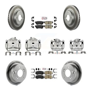 Front Rear Disc Brake Caliper Coat Rotors Ceramic Pad Kit (10Pc) For Kia Optima Magentis KCG-102308N