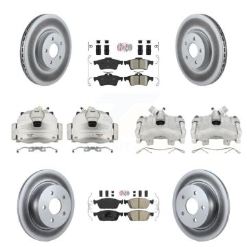 Front Rear Disc Brake Caliper Coated Rotors And Ceramic Pads Kit (10Pc) For Ford Escape KCG-102333N