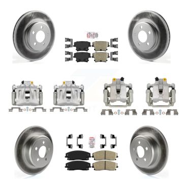 Front Rear Brake Caliper Coat Rotor Ceramic Pad Kit (10Pc) For Dodge Chrysler 300 Magnum KCG-102357N