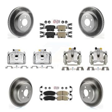 Front Rear Disc Brake Caliper Coat Rotor & Ceramic Pad Kit (10Pc) For Chrysler 300 Dodge KCG-102358N