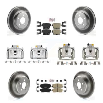 Front Rear Disc Brake Caliper Coat Rotor & Ceramic Pad Kit (10Pc) For Chrysler 300 Dodge KCG-102360N