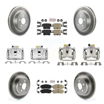 Front Rear Disc Brake Caliper Coated Rotors And Ceramic Pad Kit (10Pc) For Dodge Charger KCG-102362N