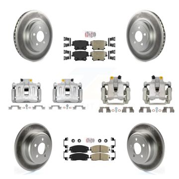 Front Rear Disc Brake Caliper Coated Rotors And Ceramic Pad Kit (10Pc) For Dodge Charger KCG-102364N