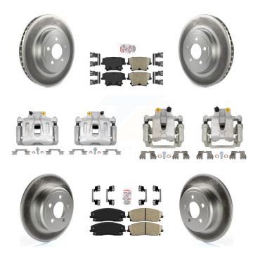 Front Rear Disc Brake Caliper Coated Rotors And Ceramic Pad Kit (10Pc) For Dodge Charger KCG-102365N