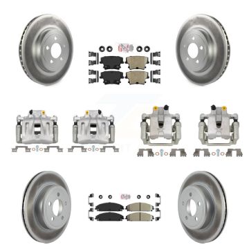 Front Rear Disc Brake Caliper Coated Rotors And Ceramic Pads Kit (10Pc) For Chrysler 300 KCG-102367N
