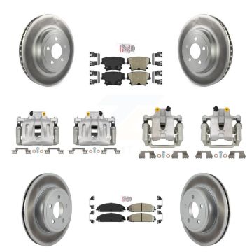 Front Rear Disc Brake Caliper Coated Rotors And Ceramic Pads Kit (10Pc) For Chrysler 300 KCG-102368N