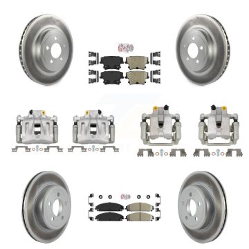 Front Rear Disc Brake Caliper Coated Rotors And Ceramic Pads Kit (10Pc) For Chrysler 300 KCG-102369N