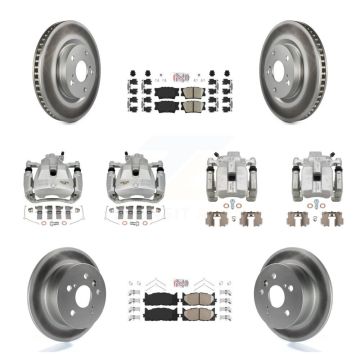 Front Rear Brake Caliper Coat Rotors Ceramic Pad Kit (10Pc) For Toyota Camry Lexus ES350 KCG-102379N
