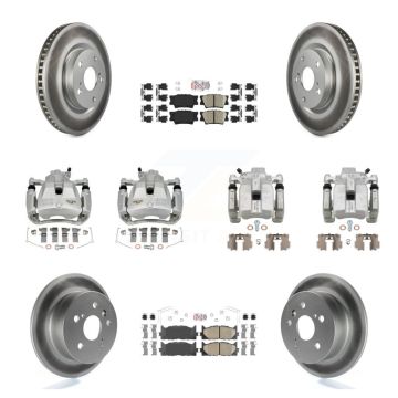 Front Rear Brake Caliper Coat Rotors Ceramic Pad Kit (10Pc) For Toyota Camry Lexus ES350 KCG-102380N