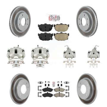 Front Rear Disc Brake Caliper Coat Rotors Ameribrakes Pad Kit (10Pc) For Hyundai Elantra KCG-102402N