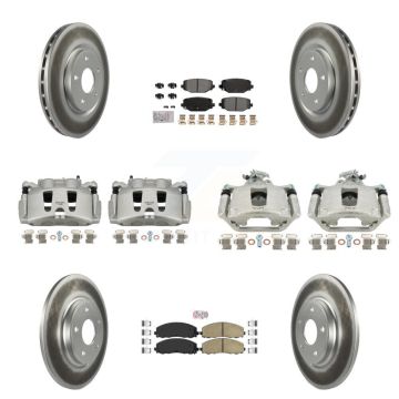 Front Rear Brake Caliper Coat Rotor & Ameribrakes Pad Kit (10Pc) For Dodge Grand Caravan KCG-102406N