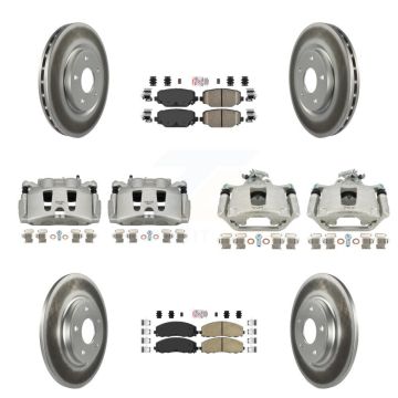 Front Rear Disc Brake Caliper Coat Rotors Ceramic Pad Kit (10Pc) For Dodge Grand Caravan KCG-102410N