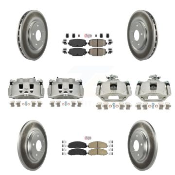 Front Rear Disc Brake Caliper Coat Rotors Ceramic Pad Kit (10Pc) For Dodge Grand Caravan KCG-102412N