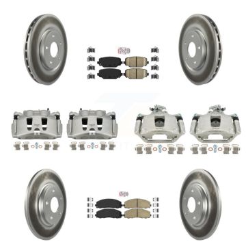 Front Rear Disc Brake Caliper Coat Rotors Ceramic Pad Kit (10Pc) For Dodge Grand Caravan KCG-102418N