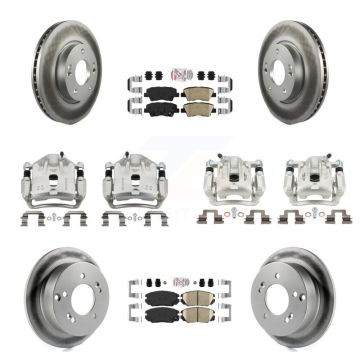 Front Rear Brake Caliper Coat Rotor Ceramic Pad Kit (10Pc) For 09-10 Hyundai Sonata 2.4L KCG-102425N