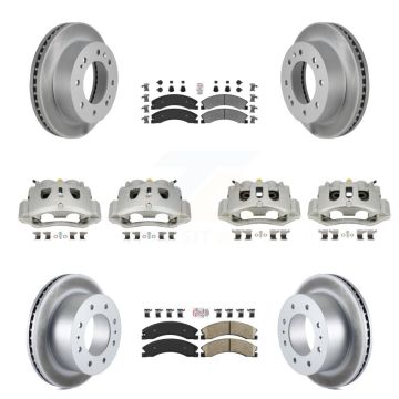 Front Rear Brake Caliper Coat Rotors Ameribrakes Pad Kit (10Pc) For GMC Chevrolet Sierra KCG-102435N